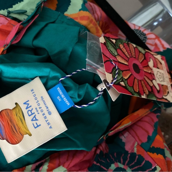 NWT Farm Rio x Anthropologie Pleated Palm Midi - Picture 6 of 8